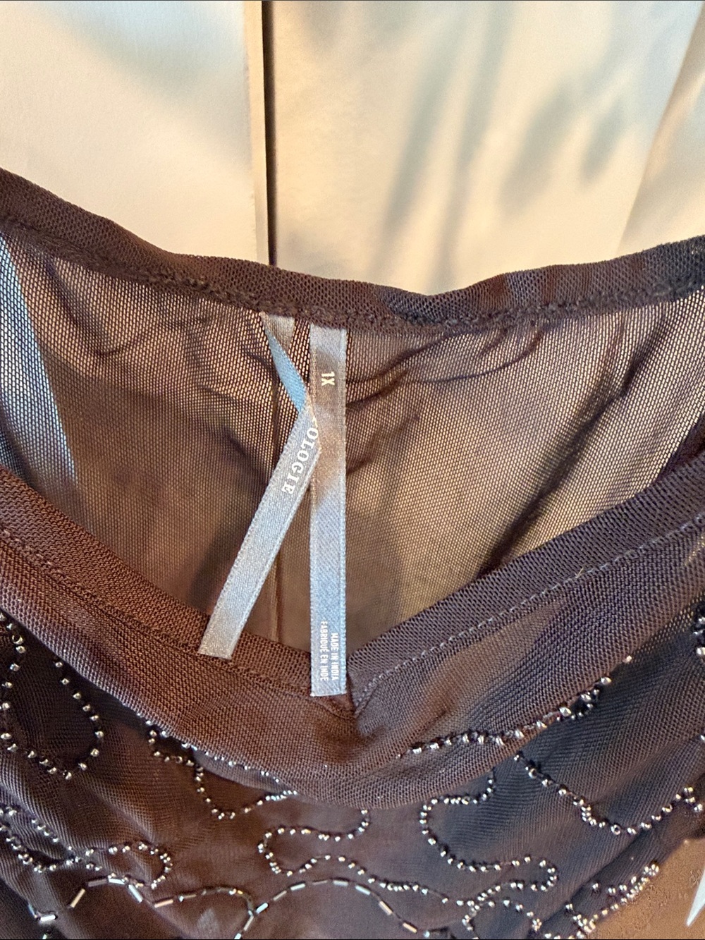 Beaded Charcoal Gray Womens Cami Top - Picture 4 of 4
